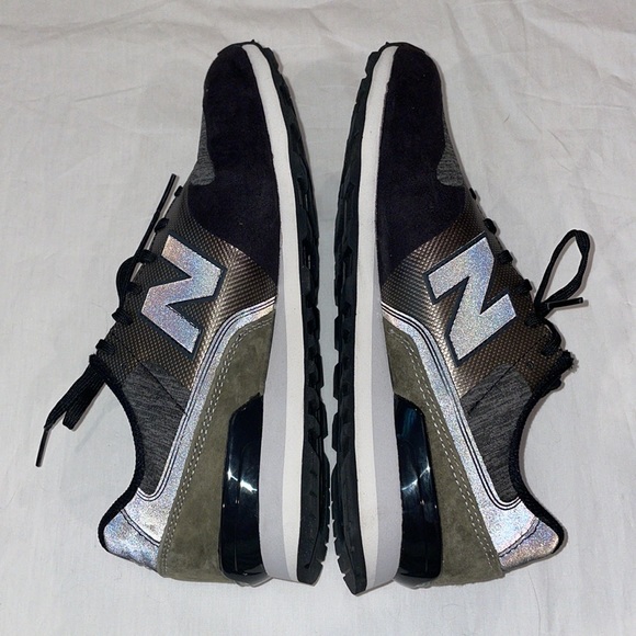 New Balance NB 696 Re-engineered Black Gray Metallic Olive WL696NOC - Picture 5 of 8